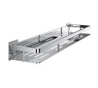 Stainless Steel Floating Shelf, Wall-Mounted Kitchen Display Rack, Bathroom Shower nizer, Removable Hanging Storage Shelf (60x12cm / 24x4.7in)