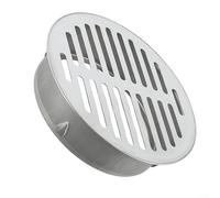 Stainless Steel Floor Drain Cover Round Design Drainage System with Hollow Structure for Balcony Roof Garden PVC Pipe Connection Outdoor Installation(Ø110mm)