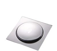 Stainless Steel Floor Drain Filter Removable Square Shower Drain Rust-proof Waterproof Floor Hair Catcher Press Type Rubber Gasket Pop-up Filter(Silver-15x15cm-)