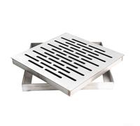Stainless Steel Floor Drain with Frame, Square Drain Cover, Anti Slip Drainage Grate, Heavy Duty Sewer Cover, Rust Proof Manhole Cover, Outdoor Gully Grid for Quick FLOWs(200 * 200 * 20mm)