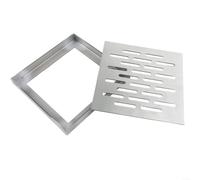 Stainless Steel Floor Drain with Frame, Square Drain Cover, Anti Slip Drainage Grate, Heavy Duty Sewer Cover, Rust Proof Manhole Cover, Outdoor Gully Grid for Quick FLOWs(150 * 150 * 20mm)