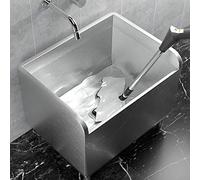 Stainless Steel Floor Mount Mop Sink/Basin with Sink Drainage/Strainer for Commercial Kitchen, Restaurant, Business, Garages, Basements,45cm