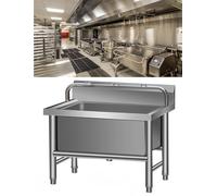 Stainless Steel Floor Mount Mop Sink, Mop Service Basin, Utility Tub Mop Pool Kit, Commercial Laundry Slop Sink for Kitchen, Restaurant, Business Gara(Low Rack 80x60cm)