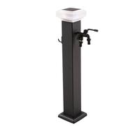 Stainless Steel Floor Mounted Faucet - Outdoor Vertical Water Column with Solar LED, Ideal for Garden Irrigation, Durable Fountain Pipe Tap, Perfect for Landscaping