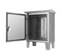 Stainless Steel Floor Standing Electrical Box, Weatherproof Distribution Cabinet with Mounting Feet, Outdoor Power Enclosure for Industrial, Security & Warehouse Use