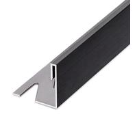 Stainless Steel Floor Transition Strip with Brushed Surface, Bathroom Thresholds Ramp Bar for Vinyl to Laminate, Transition Trim Strip for Tile to Concrete(Black,3 * 25mm)