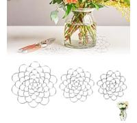Stainless Steel Floral Grid Organizer, 2025 New Flower Arrangement Holder, Floral Grid Reuseable Flower Frog Wire Arranger Twist for Vase Floral Stems Bouquets Plant Fixation 4+5+6inch (3Silver)
