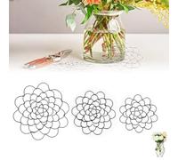 Stainless Steel Floral Grid Organizer, 2025 New Flower Arrangement Holder, Floral Grid Reuseable Flower Frog Wire Arranger Twist for Vase Floral Stems Bouquets Plant Fixation 4+5+6inch (3Black)