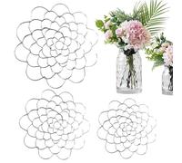 Stainless Steel Floral Grid Organizer - Frog Floral Cuttings Holder for Efficient Flower Arrangement in Vases | Perfect for Flower Stems & Bouquets(Silver,10cm+12.5cm+15cm)
