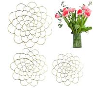 Stainless Steel Floral Grid Organizer - Frog Floral Cuttings Holder for Efficient Flower Arrangement in Vases | Perfect for Flower Stems & Bouquets(Gold,10cm)