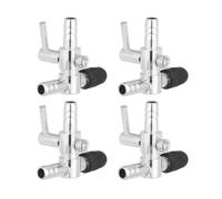 Stainless Steel Flow Lever Splitter Valve Set Aquarium Air Pump 4pcs | 4mm Inlet and Outlet Connection, One Way Control, Easy Lever Operation, Silver Finish