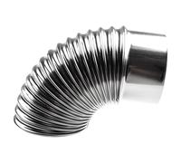 Stainless Steel Flue Pipe Elbow with Rain Cap | Chimney Liner for Wood Stove Fireplace BBQ Ventilation | High Temp Resistant Heating Stove Accessories Silver(100mm)