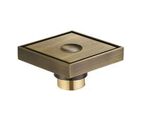 Stainless steel flush-mounted floor drain， 4x4 inch Square Brass Shower Floor Drain With Cover And Hair Strainer Multicolor