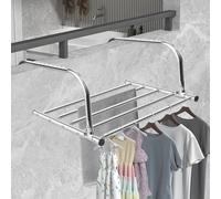 Stainless Steel Foldable Clothes Airer - 5 Bar Radiator Drying Rack for Indoor & Outdoor, Heated Laundry Rail for Hanging Towels and Underwear