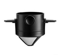 Stainless Steel Foldable Coffee Dripper Filter for Pour Over Method, Reusable Design Suited for Outdoor Use and On-the-Go Brewing (Black)
