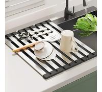 Stainless Steel Foldable Dish Drainer Rack - Space-Saving Kitchen Sink Cover, Design for Easy Drying and nization, Perfect for Small Kitchens