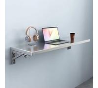 Stainless Steel Foldable Wall Table Space Saving Drop Leaf Dining Desk Wall Mounted Floating Bar Table (60x20cm 24x8in) Perfect for Small Spaces