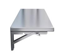 Stainless Steel Foldable Wall Table with Drop-Leaf Design - Space-Saving Solution for Small Areas & Restaurants (25x120cm)