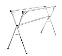 Stainless Steel Folding Clothes Airer - Cact Indoor Hanging Drying Rack for Soc Sheets & More - Space-Saving Design with Rubber Mat