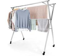 Stainless Steel Folding Clothes Airer Indoor Foldable Drying Rack Space-Saving Hanging Clothes Dryer for Soc Sheets and More - & Lightweight
