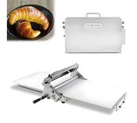 Stainless Steel Folding Dough Sheeter - Manual Dough Rolling Machine with Adjustable Thickness for Pizza, Pastry, and More(Commercial)