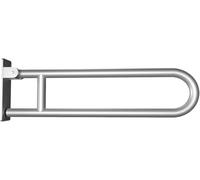 Stainless Steel Folding Flip Up Toilet Safety Assist Bar for Disabled Elderly Indoor/Outdoor Antislip Grip Support Rail Bathroom and Public Places Silver