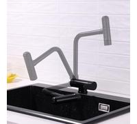 Stainless Steel Folding Kitchen Faucet Kitchen Mixer Tap L Shape Black Single Handle Mixer Tap(Black)