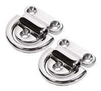 Stainless Steel Folding Pad,2Pcs Marine Anchor Folding Pad Eye 316 Stainless Steel Boat Hardware Lashing Ring Marine Grade Heavy Duty D Ring Tie Down anchor for Boat, Yacht, Trucks Accessories