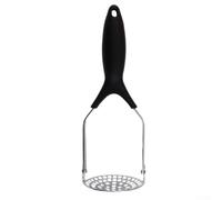 Stainless Steel Folding Potato Masher 30.5 x 9.5 cm, Ergonomic Green Handle for Comfortable Grip, Easy to Clean Kitchen Gadget for Mashing Potatoes, Carrots, Peas