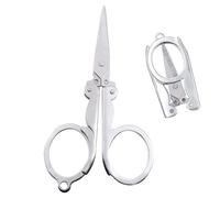 Stainless Steel Folding Scissors, Portable Foldable Travel Metal Scissors, 11.7 cm / 4.61 inch Small Mini Pocket Cutter for Paper Crafting, Camping, Emergency, Sewing