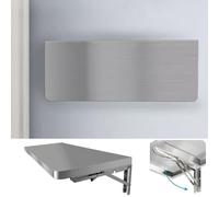 Stainless Steel Folding Wall-Mount Table - Space-Saving Drop Leaf Dining & Versatile Metal Shelving for Kitchen, Bedroom, Laundry Room - Adjustable Sizes 16" to 71" (130x30cm/51.1x11.8in)