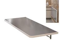 Stainless Steel Folding Wall Table 70x30cm Space-Saving Dining Console No-Drill Kitchen Desk Versatile Wall-Mounted Breakfast Bar Modern Home Office Solution
