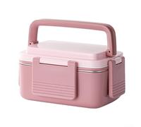 Stainless Steel Food Box with Minimalist Profile and Functional Snap Closure for Streamlined Daily Meal Management (Pink-)
