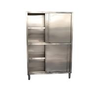 Stainless Steel Food Cabinet, 3-Tier Storage Cupboard for Outdoor Kitchen & BBQ Island, Versatile Dish Storage (1500mm W x 500mm D x 1800mm H)