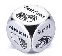 Stainless Steel Food Decision Dice,Stocking Stuffers for Men Women Couples,Funny Date Night Gifts for Him Her Couple Christmas Anniversary Valentines Birthday Wedding Father’s Day