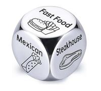 Stainless Steel Food Decision Dice,Stocking Stuffers for Men Women Couples,Funny Date Night Gifts for Him Her Couple Christmas Anniversary Valentines Birthday Wedding Father’s Day