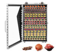 Stainless Steel Food Dehydrator, 12/18 Trays, Digital Timer & Temperature Control, Perfect for Jerky, Beef, Herbs, Vegetables, Dog Treats - 12-Hour Timer