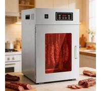 Stainless Steel Food Dehydrator, Led Control Panel, Household Meat Dryer With 14 Hooks, 24-Hour Timer, 7.5 Kg Capacity, Suitable For Fruits, Fish, Vegetables, Meat,Dried Meat And Herbs,800 W Power