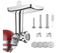 Stainless Steel Food Grinder Attachment fit for KitchenAid Stand Mixers Including Sausage Stuffer, Perfect Attachment for KitchenAid Mixers