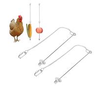 Stainless Steel Food Holder with Chain Fruit Fork for Chicken,Chicken Coop Accessories Chicken Feeder
