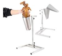 Stainless Steel Food Hopper, Heavy-Duty Lifting Funnel with Bracket, Adjustable Height 35-60 Cm, Conical Design, Inlet Diameter 18 Cm, Suitable for Food Packaging