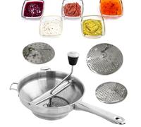 Stainless Steel Food Mill - Crank for Chopper | Ergonomic 3 Discs Grinder, Stainless Steel Chopper - Rotating Kitchen Grinder with Handle Crank Chopper for S