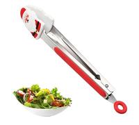 Stainless Steel Food Rod, Stainless Steel Tongs for Barbecue | Christmas Style Metal Cooking Tongs | 9" Heat Resistant Christmas Themed Salad Steak Clip for Grill