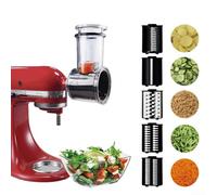 Stainless Steel Food Slicer Shredder Attachment for KITCHENAID Kitchen, Four Blade Set with Safety Features and Dishwasher Safe for Convenient Use (Large cutter)