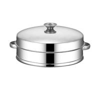 Stainless Steel Food Steamer with Lid round Holes for Rice Poultry | Even Steam Circulation, Smooth Edges and Surface, Easy to Clean, Suitable for Meal Preparation, Family Cooking, Asian Cuisine