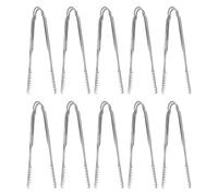 Stainless Steel Food Tongs 10PCS Durable Strong Grip Ice Tongs for Kitchen BBQ Party Bar Restaurant Professional Utility Tongs Heavy Duty Proof Easy to Clean Set of 10 (22.8CM)