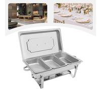 Stainless Steel Food Warmers Buffet Serving Utensils, with 1 Full & 3 Half Size Food Pans for Buffets Caterings Parties Buffet Server Warming Tray