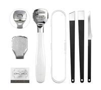 Stainless Steel Foot File, Corn and Callus Remover Foot File Pedicure Tool Includes 10 Replacement Heads and 3 Pack Dead Skin Scraper for Men & Women Heel Scrubber Scraper, Corn Plane, Footcare