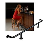 Stainless Steel Foot Rail for Commercial Restaurant Bar，Black Heavy Duty Home Kitchen Island Leg Footrest Pole(3.1M/10.17FT)
