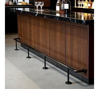 Stainless Steel Foot Rail Support Rod Length 3.9/4.6/5.2/6.6/7.9/9.8 ft, Undercounter Foot Rest Railing for Home Kitchen Restaurant Bar Counter, Black Round Tube(150cm/59in/4.9ft)